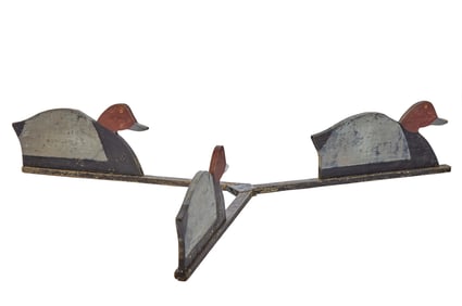 LATE (19th c) TRI-FOLD CANVASBACK FLATTIE DECOYS