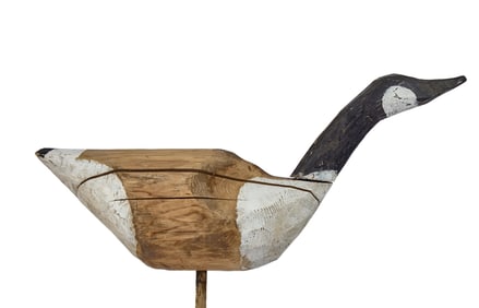 CARVED and PAINTED CEDAR GOOSE DECOY