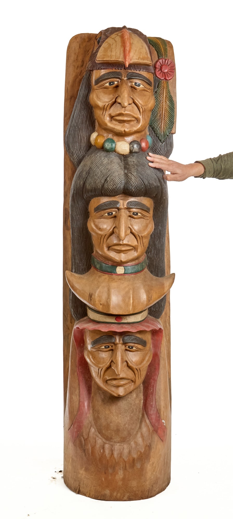 (20th c) CARVED AND PAINTED TOTEM POLE (1 of 7)