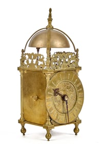 (19th c) BRASS LANTERN CLOCK