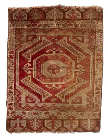 ANTIQUE HAND WOVEN ORIENTAL SCATTER RUG