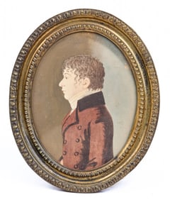 (18th/19th c) WATERCOLOR PORTRAIT MINIATURE