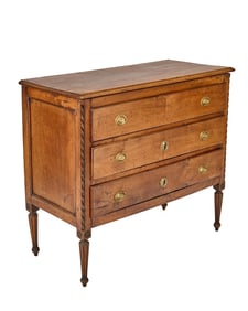 CONTINENTAL (3) DRAWER WALNUT CHEST OF DRAWERS