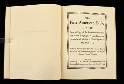 1929 FIRST AMERICAN BIBLE TRANSLATED into INDIAN