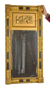 SPLIT COLUMN MIRROR with CARVED CORNUCOPIA TABLE