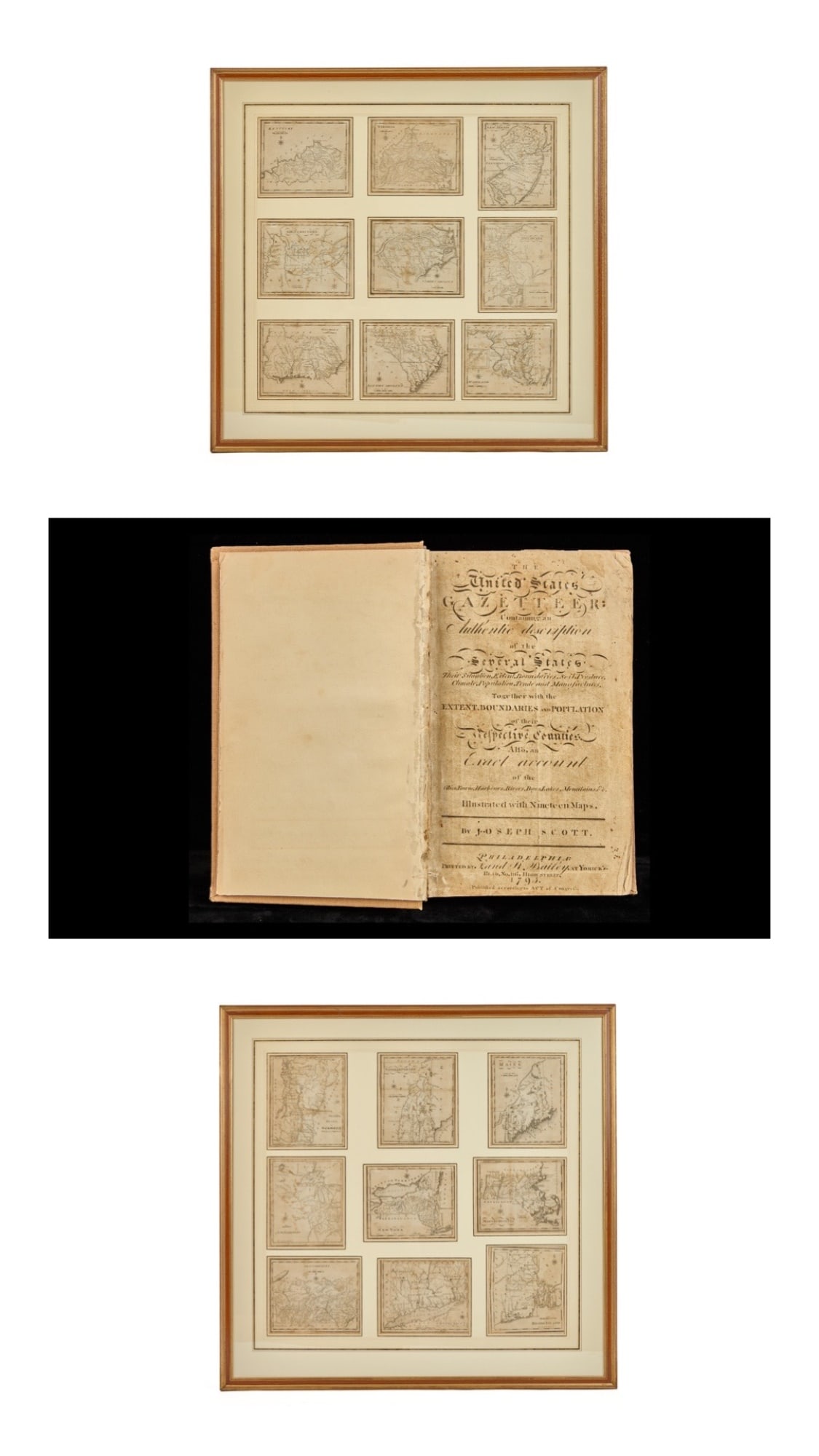 1795 EDITION OF THE UNITED STATES GAZETTEER (1 of 15)