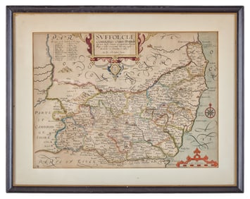 (19th c) PRINTING of (16th c) ENGLISH MAP