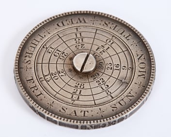 GEORGE III SILVER CROWN with CALENDAR MEDAL VERSO