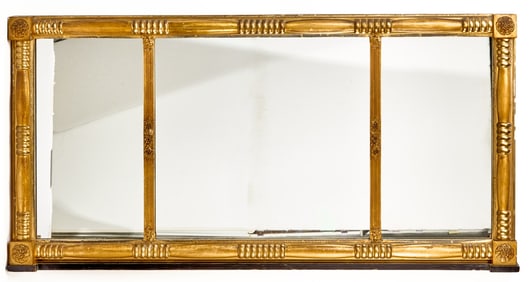 FEDERAL STYLE GILT SPLIT COLUMN OVERMANTEL MIRROR