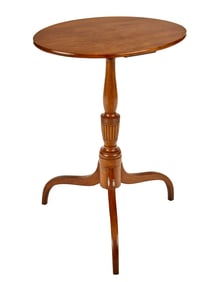 (19th c) CHERRY & MAHOGANY CANDLE STAND