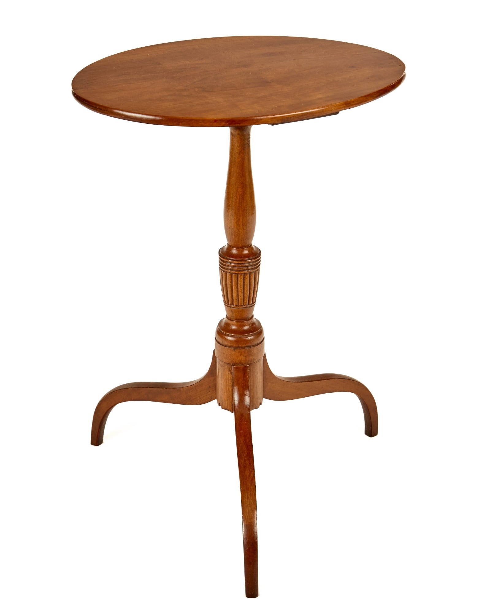 (19th c) CHERRY & MAHOGANY CANDLE STAND (1 of 7)