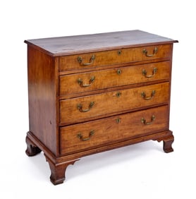 TIGER MAPLE CHIPPENDALE CHEST on OGEE FEET