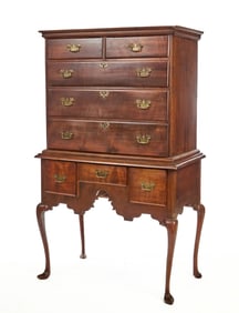 (18th c) DIMUNITIVE QUEEN ANNE MAHOGANY HIGHBOY