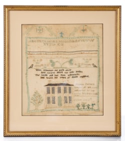 RHOENA CUTTER 1802 NEEDLEPOINT SAMPLER JAFFREY, NH