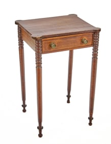 (19th c) SHERATON MAHOGANY (1) DRAWER STAND