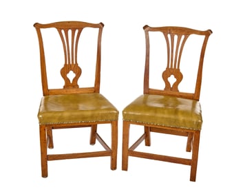 PAIR OF (18th c) CHIPPENDALE SIDE CHAIRS