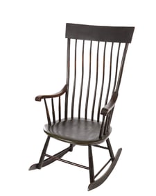 (19th c) PAINTED WINDSOR ROCKING CHAIR
