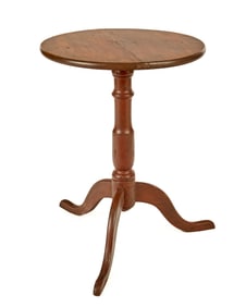 (19thc) COUNTRY CANDLESTAND in REDDISH BROWN PAINT
