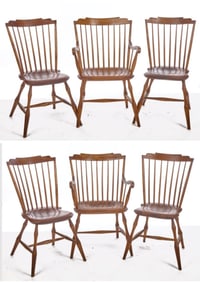 SET of (6) STEP BACK WINDSOR CHAIRS