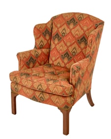 VINTAGE KAPLAN & FOX UPHOLSTERED WINGBACK CHAIR