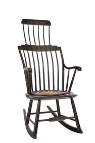 (19th c) COMB-BACK WINDSOR ROCKER