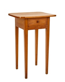 (19th c) HEPPLEWHITE ONE DRAWER BIRCH STAND