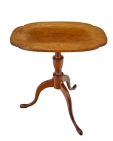 (19th c) TIP-TOP CHERRY STAND with LOBED TOP