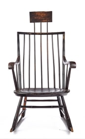 COMB-BACK WINDSOR ROCKING CHAIR in BLACK PAINT