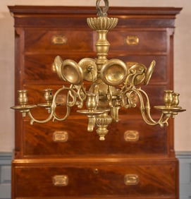 MID-EUROPEAN (17th/18th c) BRASS CHANDELIER