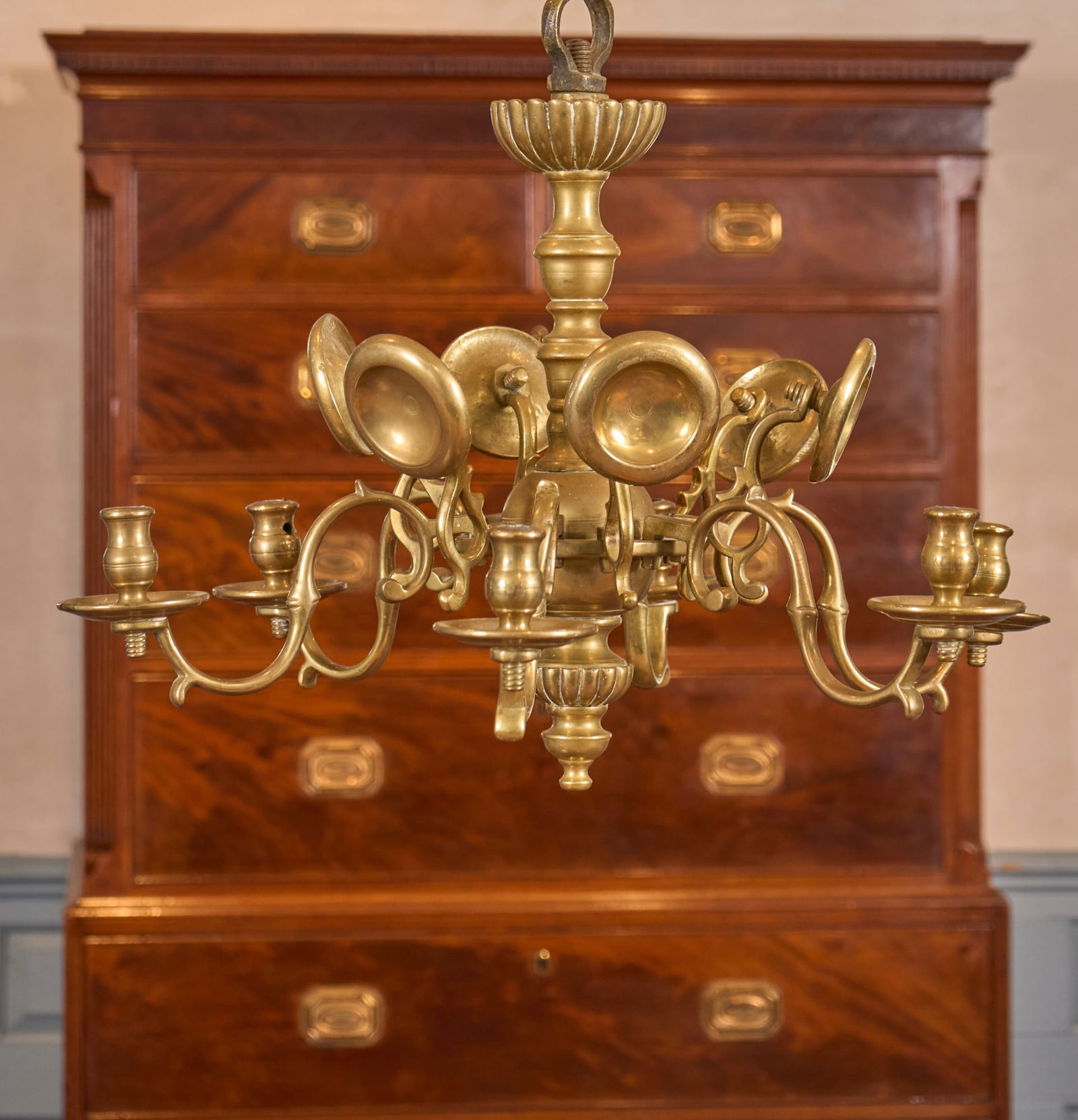 MID-EUROPEAN  (17th/18th c) BRASS CHANDELIER