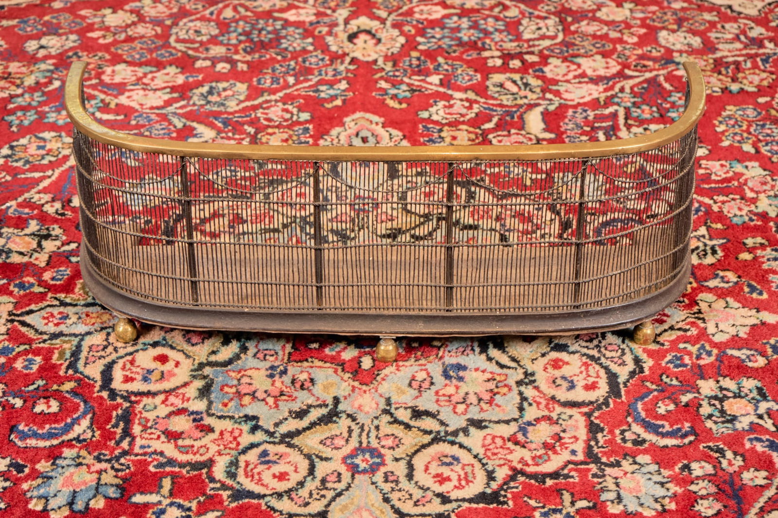 (18th/19th)c ENGLISH  BRASS & IRON FIRE FENDER (1 of 9)