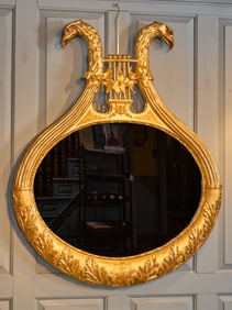 EARLY (19th c) AMERICAN CARVED & GILT EAGLE MIRROR