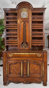 COUNTRY FRENCH CHESTNUT MARQUETRY VAISSELIER