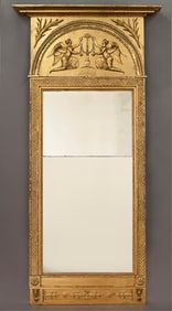 (18th/19th c) SWEDISH CARVED & GILT PIER MIRROR