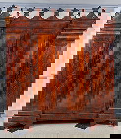 RARE AMERICAN NEOGOTHIC REVIVAL MAHOGANY WARDROBE (1 of 16)