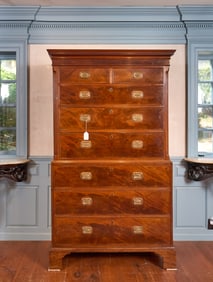 C1790 ENGLISH MAHOGANY CHEST ON CHEST