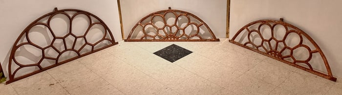 Three (19th c) ENGLISH CAST IRON TRANSOMS