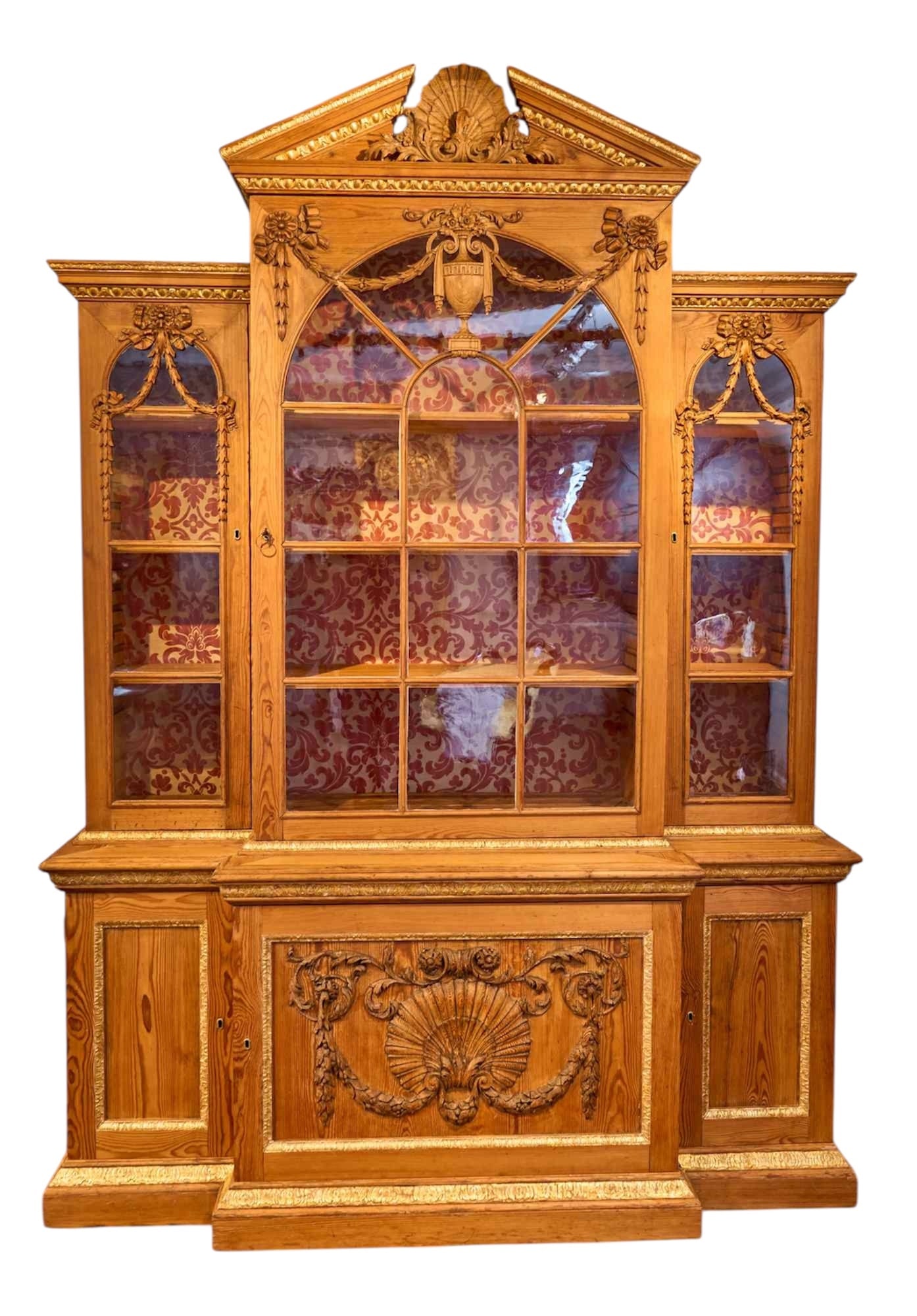 LATE (18th c) ENGLISH CHIPPENDALE BREAKFRONT (1 of 9)