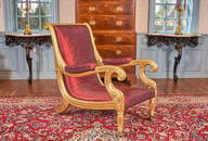 IMPORTANT EARLY (19thc) WILLIAM IV GILDED ARMCHAIR