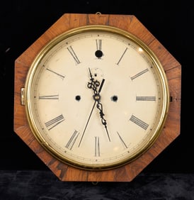 MID (19th c)  ROSEWOOD OCTAGONAL WALL TIMEPIECE