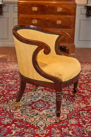 RARE EARLY (19th c) BOLD ROSEWOOD TUB CHAIR