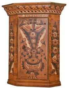 1810 PAINTED SCANDINAVIAN WALL HANGING CABINET