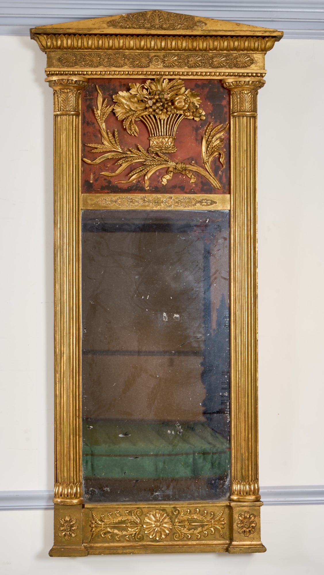 (18th c) SWEDISH GUSTAVIAN CARVED & GILT MIRROR (1 of 11)