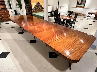 REGENCY MAHOGANY (2) PEDESTAL BANQUET TABLE