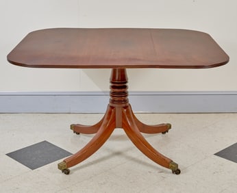 (19th c) FLIP TOP MAHOGANY  PEDESTAL TABLE
