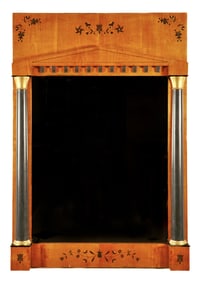 LARGE BIEDERMEIER BIRCH MIRROR with EBONY INLAY