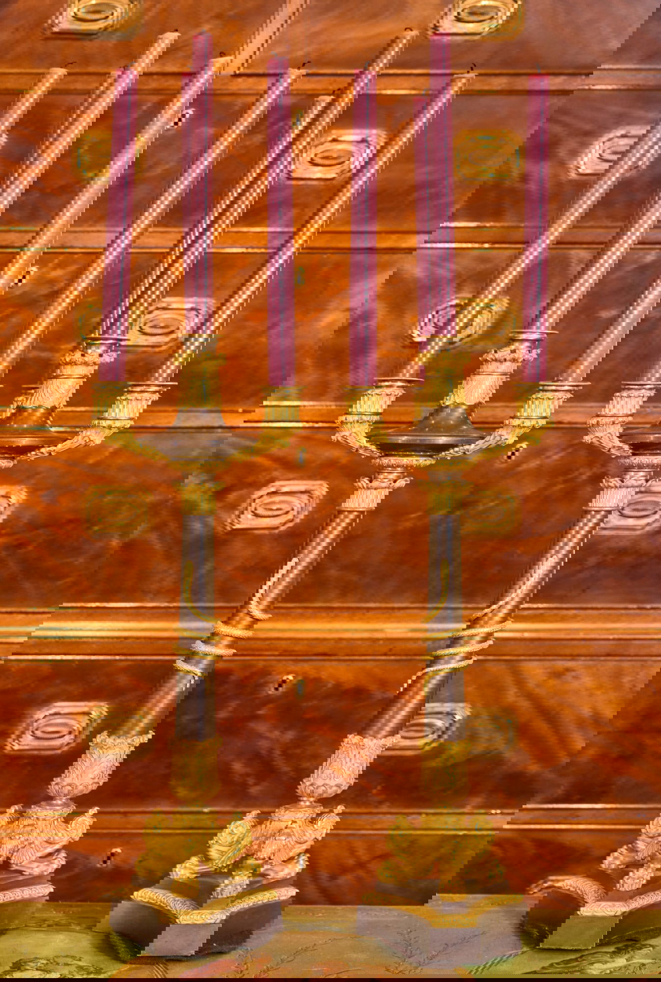 PAIR of CHARLES X PARCEL GILT BRONZE CANDELABRA (1 of 7)