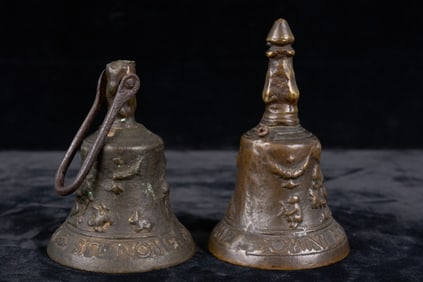 TWO (16th) or EARLY (17th)c CAST BRASS BELLS