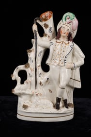 FIGURAL (19th c) STAFFORDSHIRE SHEPHERD SPILL VASE