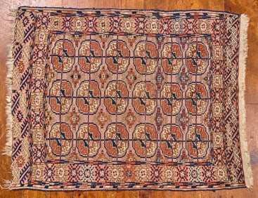 ANTIQUE HAND WOVEN ORIENTAL BOKARA AREA RUG